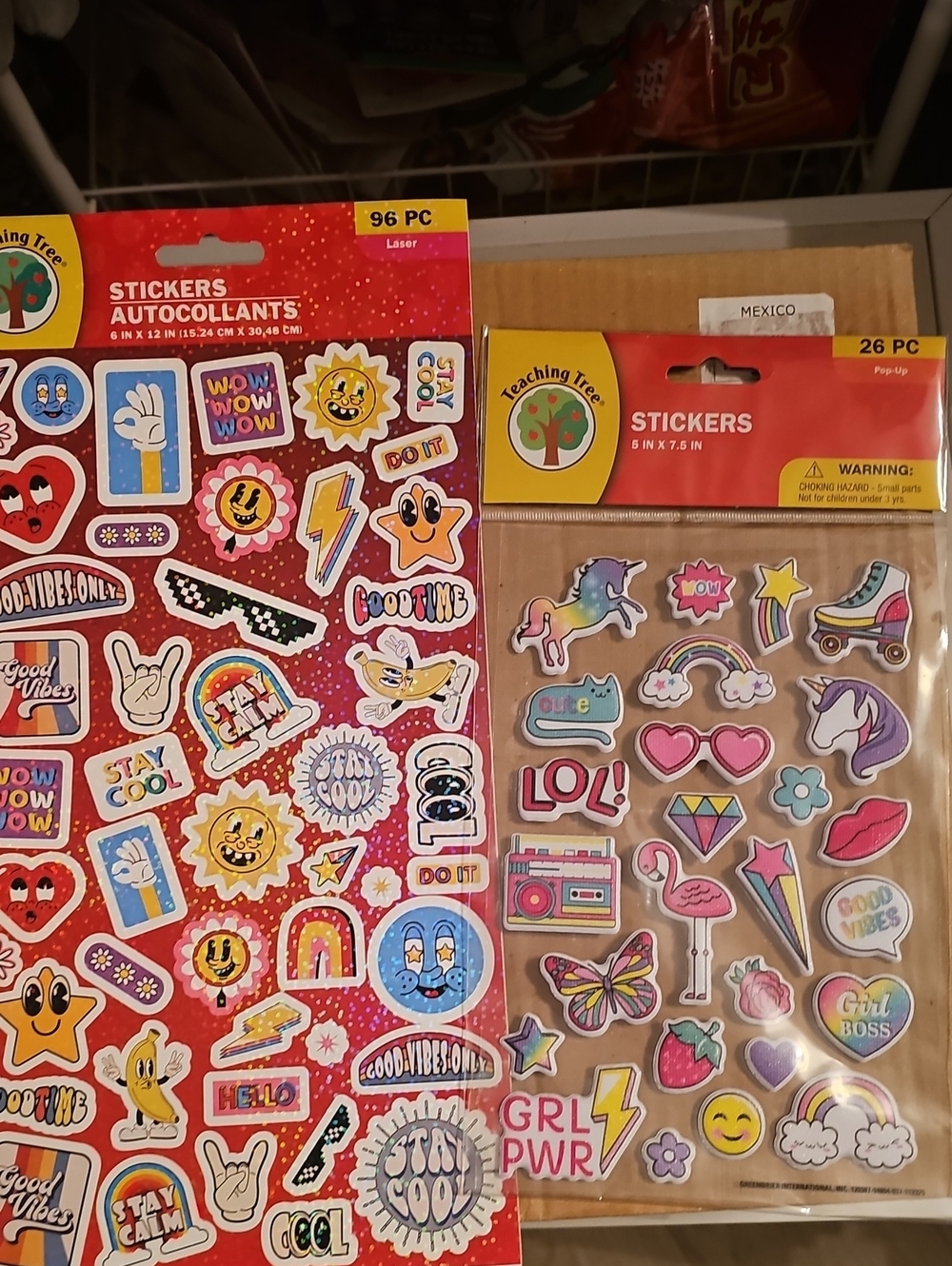 Pink & Multicolor Puffy Sticker Pack - Cute Party Favors